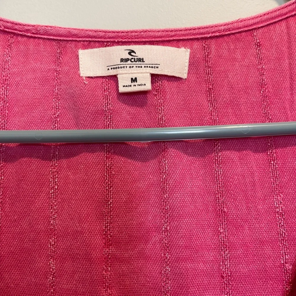 Pink Embroidered RIPCURL Button-Up Top - Picture 2 of 4